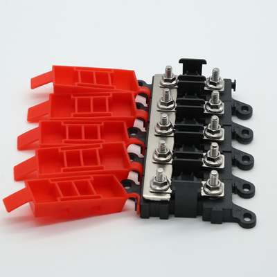 5 Way MIDI Fuse Holder Set 1 In 5 Out Distribution Block 200A Multi-Pole Fuses Block