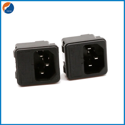 R14-C-1GB1 Electrical 3 pIN C14 250VAC 10A Power Socket Two In One Socket With Fuse Holder
