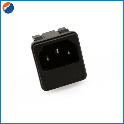 R14-C-1GB1 Electrical 3 pIN C14 250VAC 10A Power Socket Two In One Socket With Fuse Holder