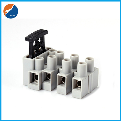 Plastic Electrical Screw Feed Through 4 Pole Pin Fuse Holder Terminal Block Connector