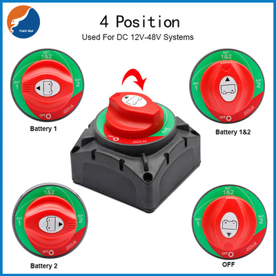Automotive Cut Off Disconnect 4 Position Marine Isolator Switch 600A For Truck Yacht