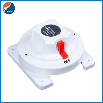 White Marine Boat Battery Switch , Marine Dual Battery Selector Switch For RV Motor