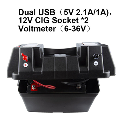 China Factory Trailer Waterproof Outdoor Solar Small Battery Box 12V With USB Charger