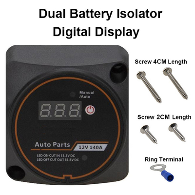 Digital Display Voltage Sensitive Split Charge Relay VSR 12V 140A Camper Car RV Yacht Smart Dual Battery Isolator