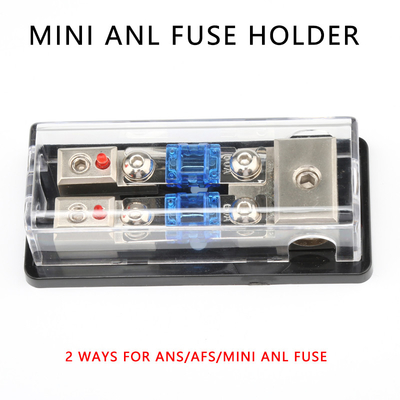 2 Way Car Fuses Box Holder 8GA AFS Mini ANL Fuse Block For 60A With LED Indicator