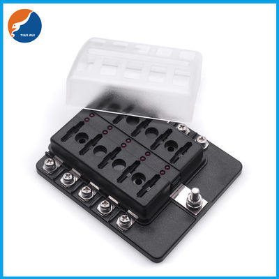 PC Cover Screw 112g Fuse Blocks 10 Way Blade Fuse Box With LED Indicator
