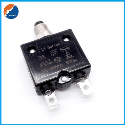 L1 Series Electronic Current Limiter Push Manual Reset Overload Protector Single Pole 50V DC Circuit Breaker