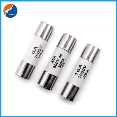 Cylindrical Ceramic 10x38mm Solar DC Fuse 1000V DC Fuse For Power System