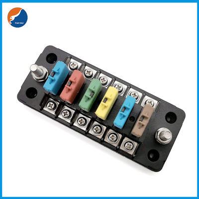 6 Way Independent Positive And Negative Long Automotive Car Auto Blade Fuse Box Without LED