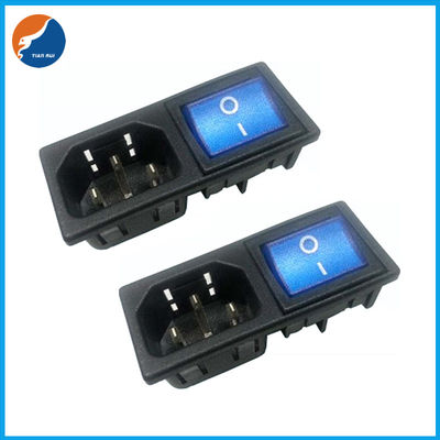 R14-B-1FB2 10A 250VAC 3 Pin C14 Inlet Connector Plug Power Socket With Rocker Switch Fuse Holder