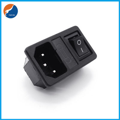 R14-D-1JC1 Three-In-One Push Button Rocker Switch C14 10A 250V AC Power Socket With Fuse