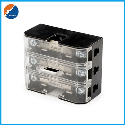 3 Poles Supplemental Modular Ferrule 3P Fuse Block For High Speed 32A 10x38mm Cylinder Fuses