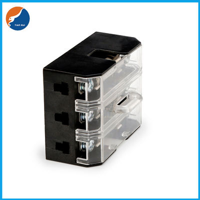 3 Poles Supplemental Modular Ferrule 3P Fuse Block For High Speed 32A 10x38mm Cylinder Fuses