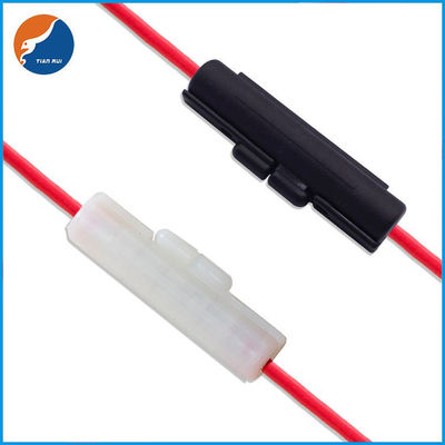 Peel-Off Type Copper Wire Brass Contacts Nylon Flame Retardant Glass Tube In Line Fuse Holder