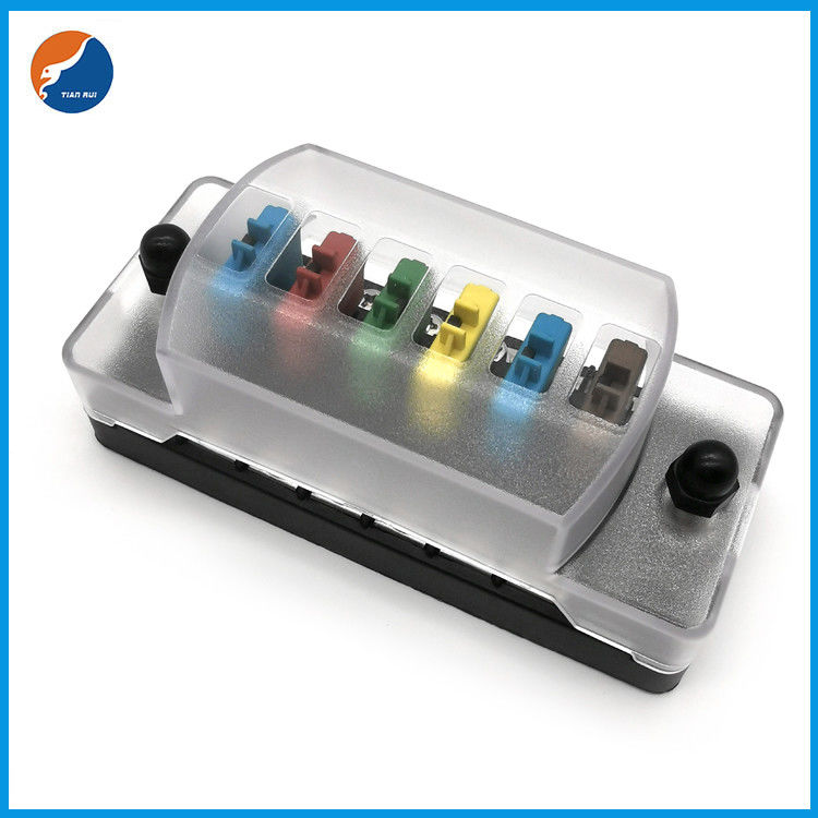6 Way Independent Positive And Negative Long Automotive Car Auto Blade Fuse Box Without LED