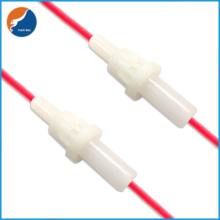 5.2x20mm 22AWG Wire Leaded White Housing Bakelite Glass Tube Fuse Type In-Line Fuse Holders